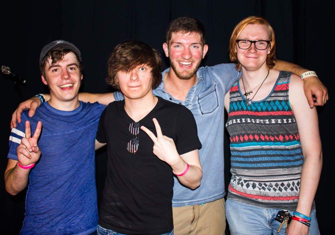 RSR! band members, Kyle Baker, David Orzel, Ryan Tikey and Mitch Crosby after a show. Photo courtesy of Lynette Tikey-Shamus. 